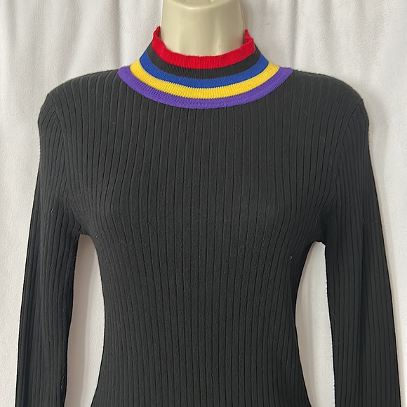 QED London Mock Turtleneck Long Sleeve Black Sweater Top **Size S** 🌺🌺 - Picture 3 of 4